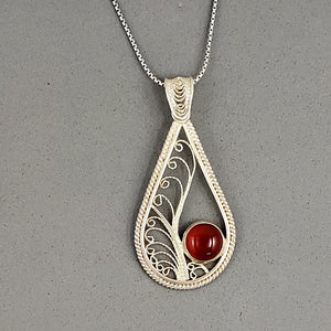 Filigree Teardtop Pendant