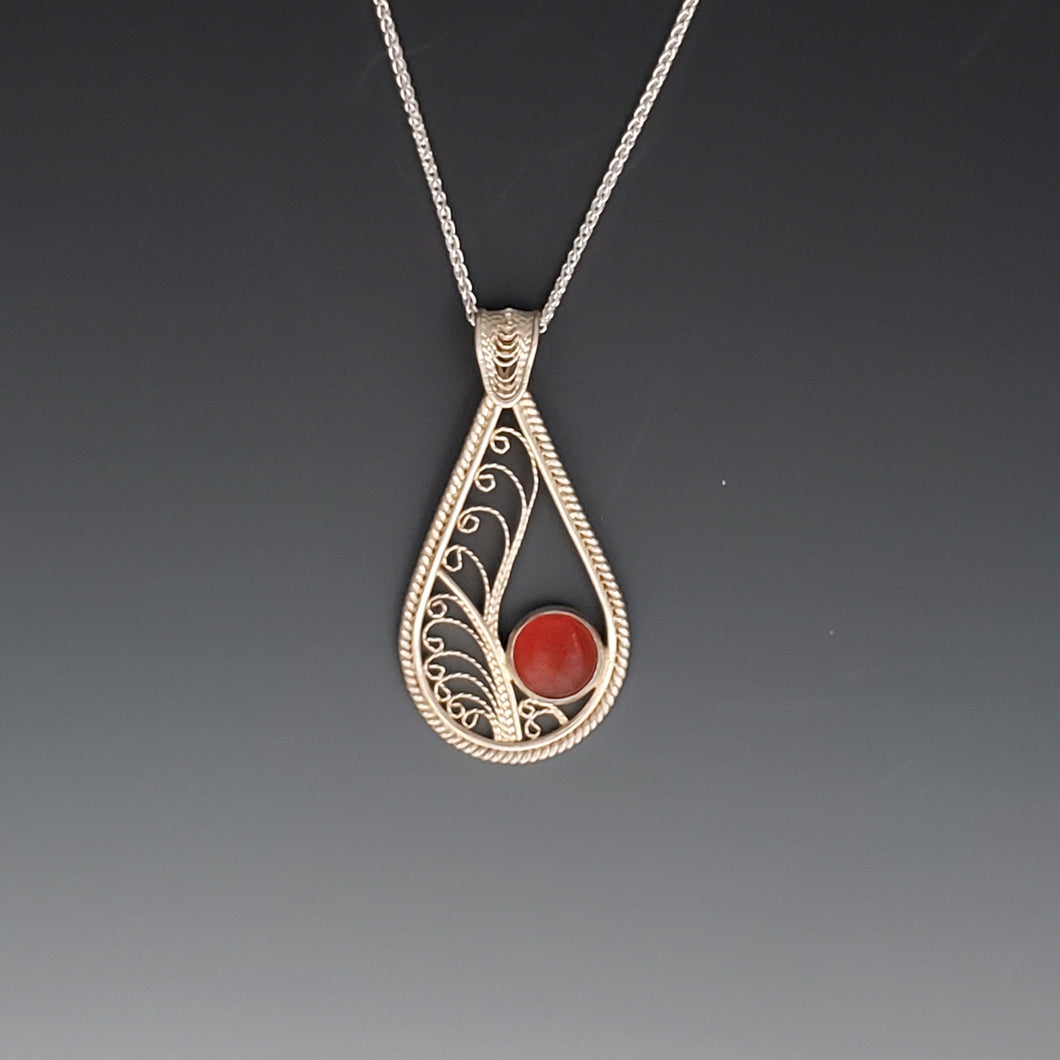 Filigree Teardtop Pendant