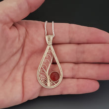 Load image into Gallery viewer, Filigree Teardtop Pendant
